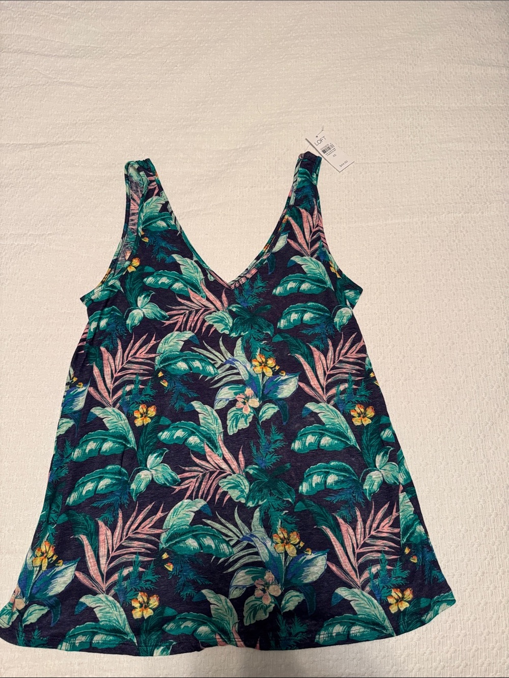 LOFT floral linen tank
